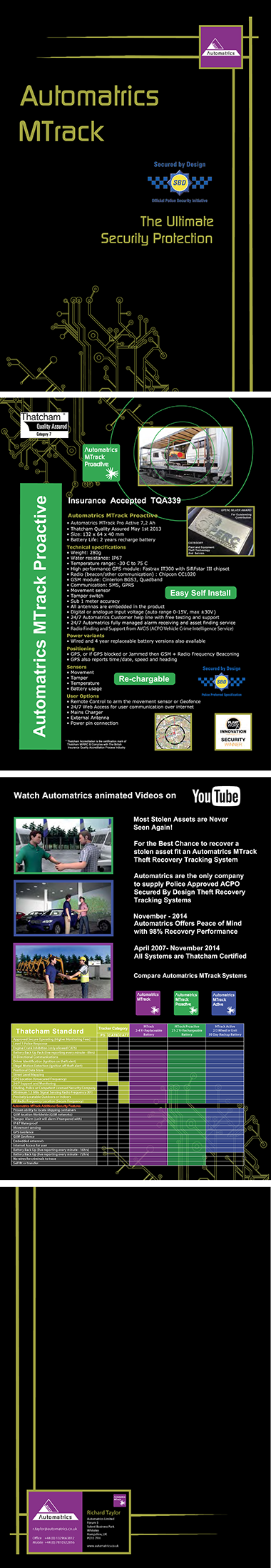 Automatrics MTrack Brochure for the Ultimate Security Protection