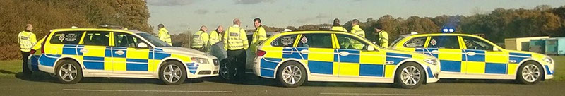 Automatrics photo group of Police cars boxing a driver