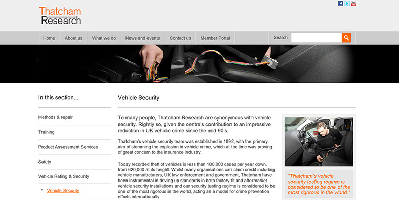 Thatcham Tracking systems from Thatcham Research Approved Tracking Systems wording extract from Thatcham Website image